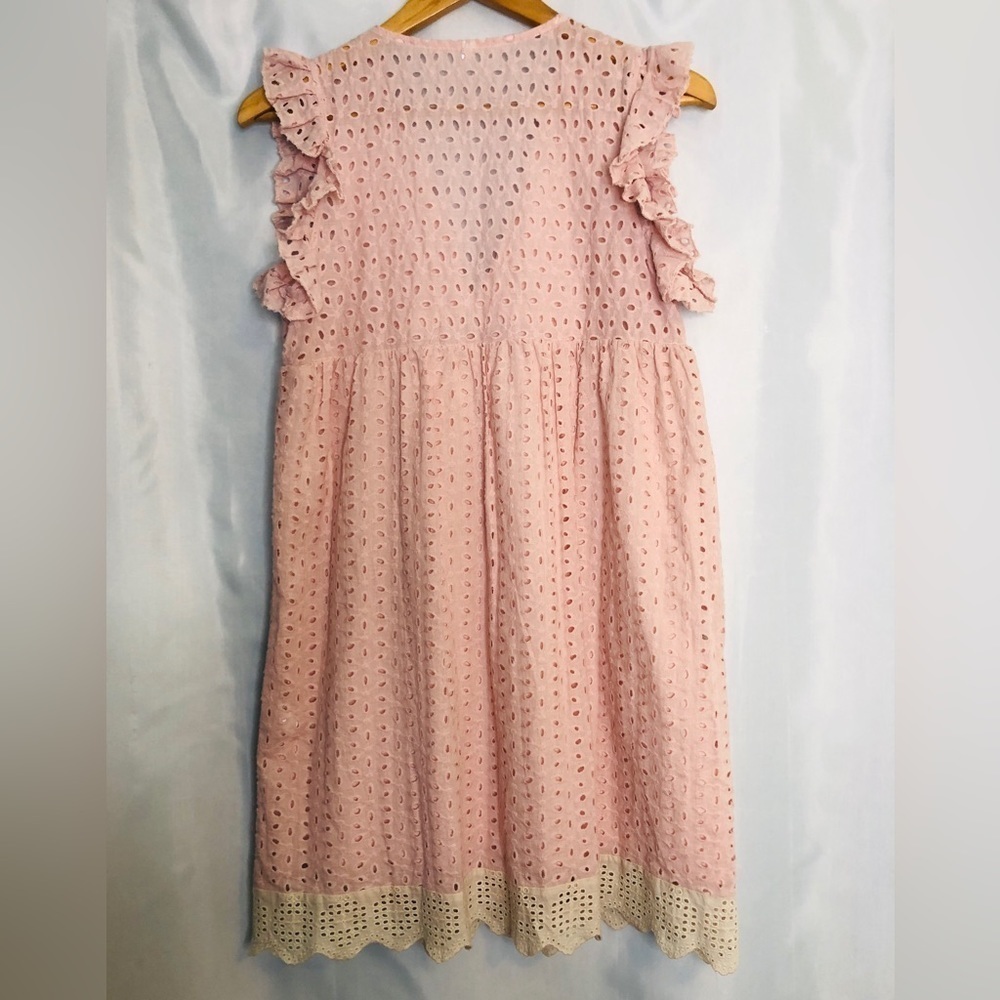 Women's Lace Ruffle Dress V-Neck Summer Babydoll Dress Size S - Picture 4 of 10